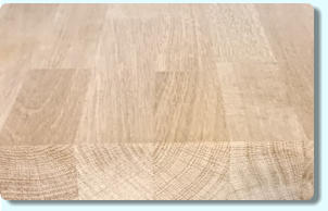 Seconde transformation : lamellé collé Chêne utilisé en agencement et en menuiserie.